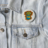 Oscar de Groentje | Psychedelisch Ronde Button 5,7 Cm (In situ)