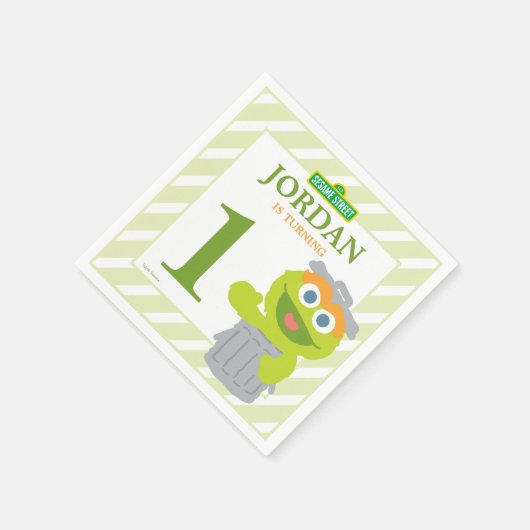 Oscar de Grouch Baby Verjaardagspapier servetten (Hoek)