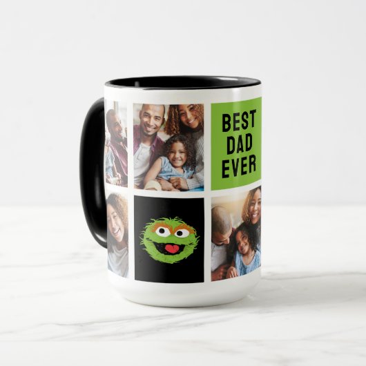 Oscar de Grouch | Beste papa fotocollage Mok (Voorkant links)