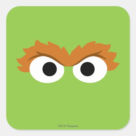 Oscar de Grouch Big Face Vierkante Sticker (Voorkant)