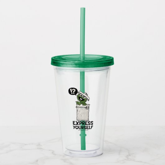 Oscar de Grouch Express jezelf Acryl Drinkbeker (Voorkant)