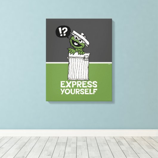 Oscar de Grouch Express jezelf Canvas Afdruk (Insitu (Houten vloer))