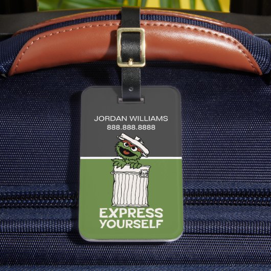 Oscar de Grouch Express jezelf | Gegevens toevoege Bagagelabel (Voorkant Insitu 2)