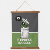 Oscar de Grouch Express jezelf Hangend Wandkleed (Voorkant)