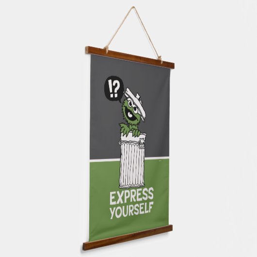 Oscar de Grouch Express jezelf Hangend Wandkleed (Gebogen)