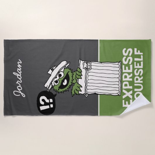 Oscar de Grouch Express jezelf | Jouw namen toevoe Strandlaken (Voorkant)