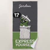 Oscar de Grouch Express jezelf | Jouw namen toevoe Strandlaken (Voorkant)