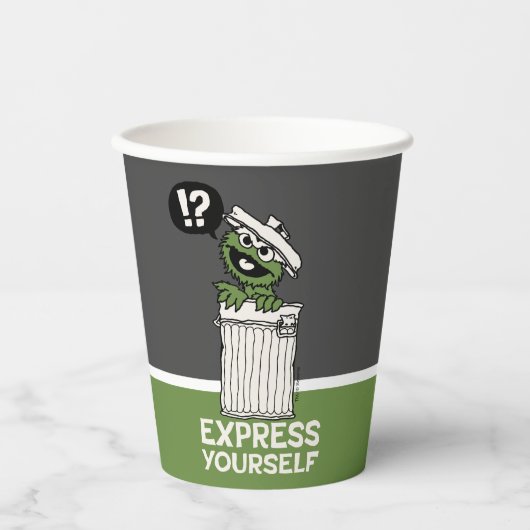 Oscar de Grouch Express jezelf Papieren Bekers (Voorkant)