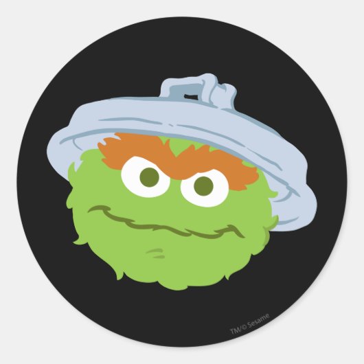 Oscar de Grouch Face Ronde Sticker (Voorkant)