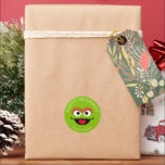 Oscar de Grouch Merry Christmas Gift Label<br><div class="desc">Voeg deze leuke Sesamstraat Vrienden sticker toe aan elk feestgeschenk.</div>