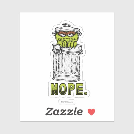 Oscar de Grouch - Nope. Sticker (Vel)