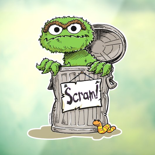 Oscar de Grouch Scram Raamsticker (Vel 3)