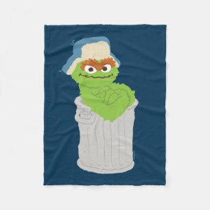 Oscar de Grouch Trash Can Lean Fleece Deken