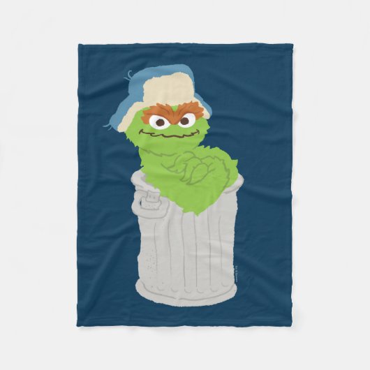 Oscar de Grouch Trash Can Lean Fleece Deken (Voorkant)