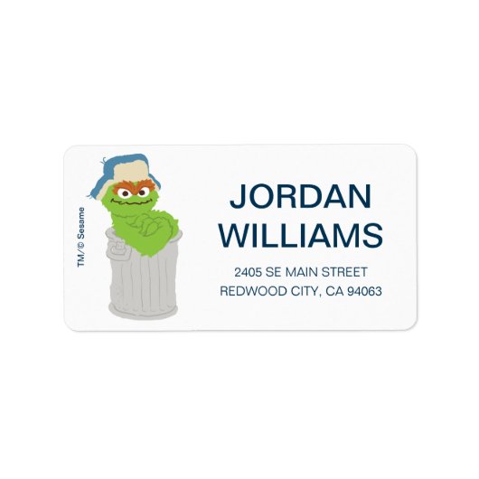 Oscar de Grouch Trash Can Lean | Je gegevens toevo Etiket (Voorkant)