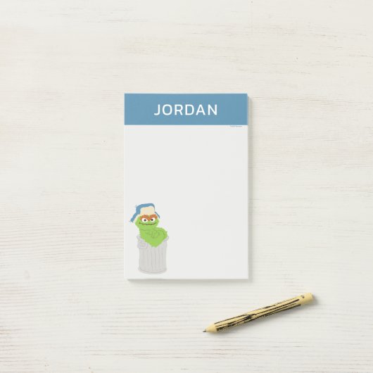 Oscar de Grouch Trash Can Lean | Jouw namen toevoe Post-it® Notes (Op bureau)