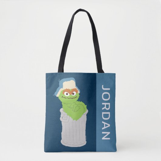 Oscar de Grouch Trash Can Lean | Jouw namen toevoe Tote Bag (Voorkant)