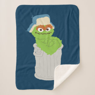 Oscar de Grouch Trash Can Lean Sherpa Deken