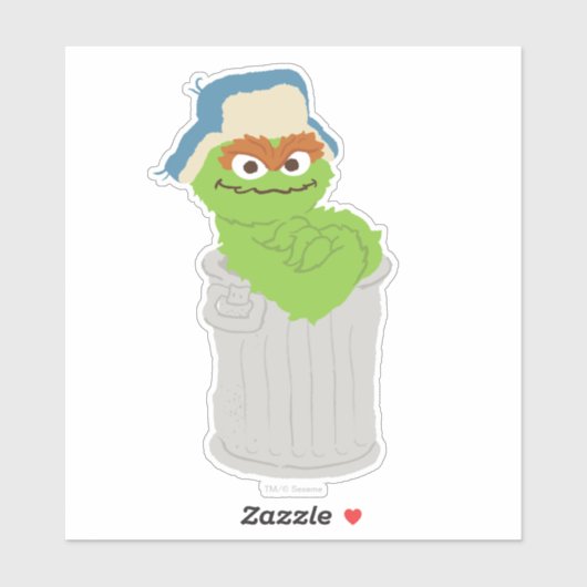 Oscar de Grouch Trash Can Lean Sticker (Vel)