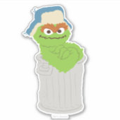 Oscar de Grouch Trash Can Lean Sticker (Voorkant)