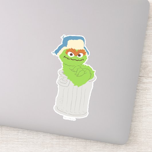 Oscar de Grouch Trash Can Lean Sticker (Detail)