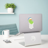 Oscar de Grouch Trash Can Lean Sticker (Laptop op bureau)