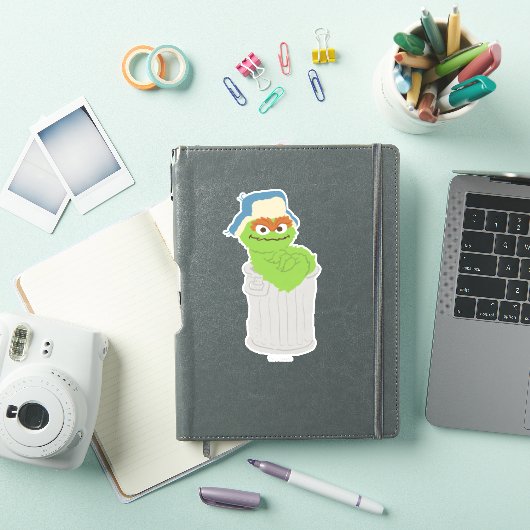 Oscar de Grouch Trash Can Lean Sticker (iPad Cover)
