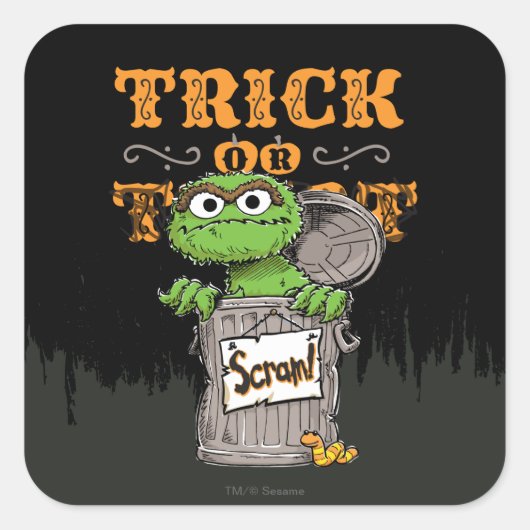 Oscar de Grouch - Trick of Scram! Vierkante Sticker (Voorkant)