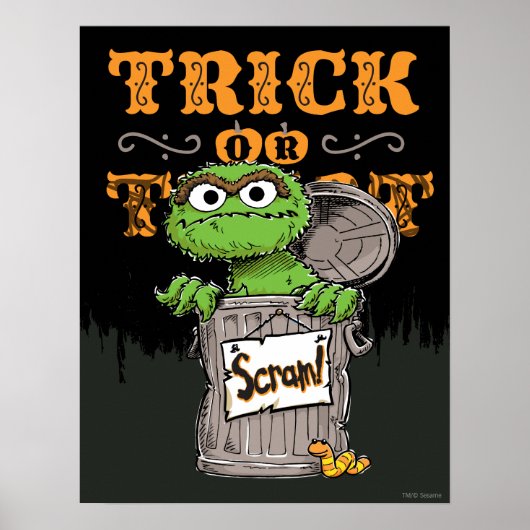 Oscar de Grouch - Trick or treat, Scram! Poster (Voorkant)