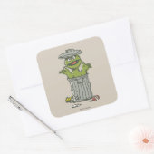 Oscar de Grouch Vintage 1 Vierkante Sticker (Envelop)