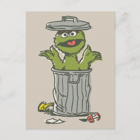 Oscar de Grouch Vintage Briefkaart (Voorkant)