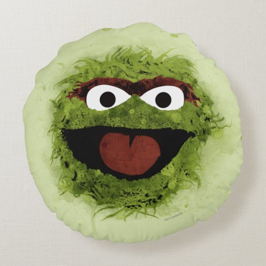 Oscar de Grouch | Watercolor Trend Rond Kussen (Achterkant)