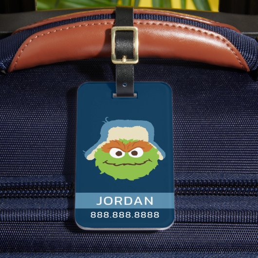 Oscar de Grouch Woodland Face | Je gegevens toevoe Bagagelabel (Voorkant Insitu 2)