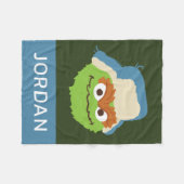 Oscar de Grouch Woodland Face | Jouw namen toevoeg Fleece Deken (Voorkant (Horizontaal))