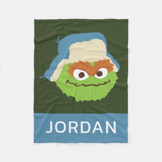 Oscar de Grouch Woodland Face | Jouw namen toevoeg Fleece Deken (Voorkant)
