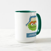 Oscar de Grouch Woodland Face | Jouw namen toevoeg Mok (Voorkant rechts)