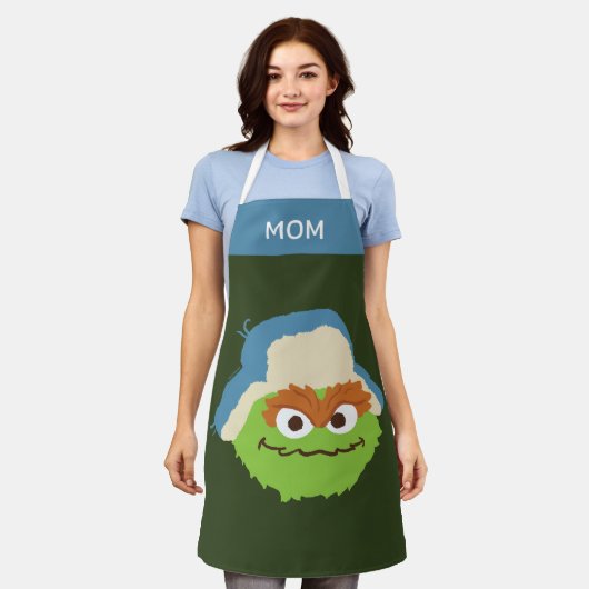 Oscar de Grouch Woodland Face | Jouw namen toevoeg Schort (Gedragen)