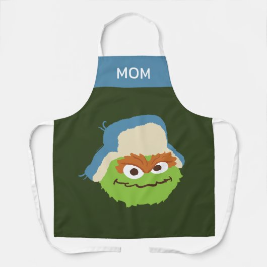 Oscar de Grouch Woodland Face | Jouw namen toevoeg Schort (Voorkant)