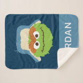 Oscar de Grouch Woodland Face | Jouw namen toevoeg Sherpa Deken (Voorkant (horizontaal))