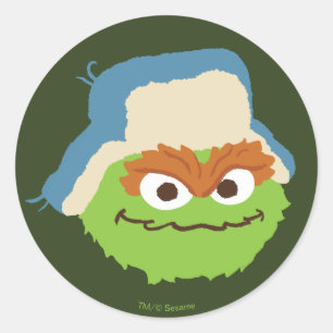 Oscar de Grouch Woodland Face Ronde Sticker