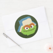 Oscar de Grouch Woodland Face Ronde Sticker (Envelop)