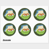 Oscar de Grouch Woodland Face Ronde Sticker (Vel)