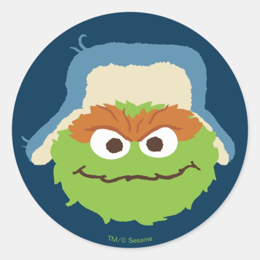 Oscar de Grouch Woodland Face Ronde Sticker (Voorkant)
