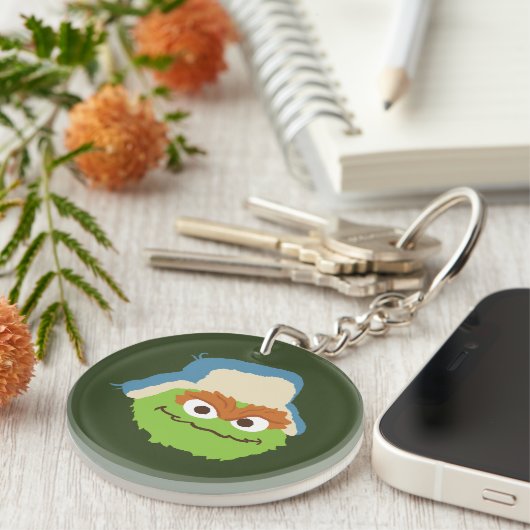 Oscar de Grouch Woodland Face Sleutelhanger (Voorkant Rechts)