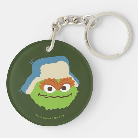 Oscar de Grouch Woodland Face Sleutelhanger (Achterkant)