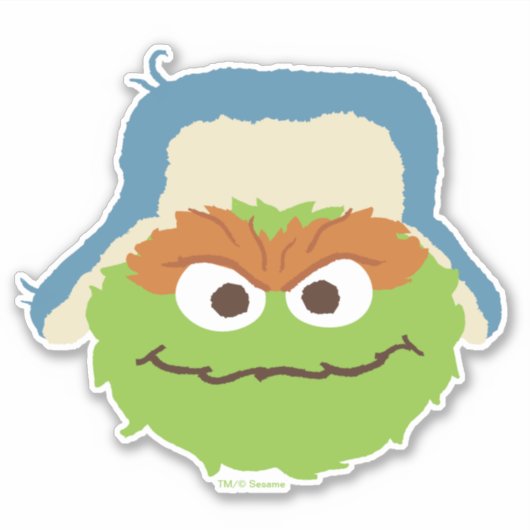 Oscar de Grouch Woodland Face Sticker (Voorkant)