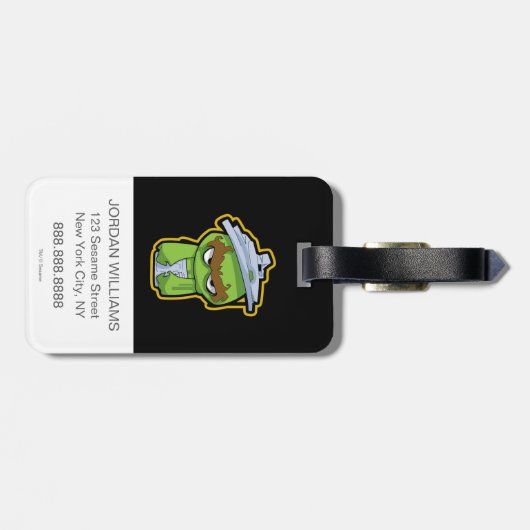 Oscar de Grouch Zombie Bagagelabel (Achterkant horizontaal)