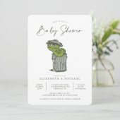Oscar de Uitnodiging van het Baby shower Grouch (Staand voorkant)