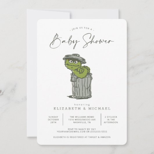  Oscar de Uitnodiging van het Baby shower Grouch (Voorkant)