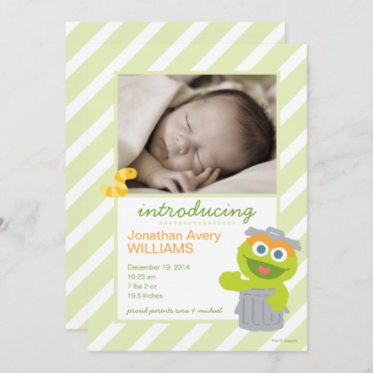 Oscar de Vuilnisman Geboorteaankondiging Aankondiging (Voorkant / Achterkant)